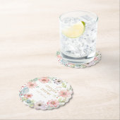 Whimsical Wildflower Waterverf Design bruiloft Kartonnen Onderzetters (Insitu)