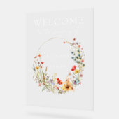 Whimsical Wildflower Wedding Acryl Bord (Hoek)