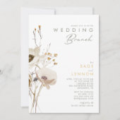 Whimsical Wildflower Wedding Brunch Invitation Kaart (Voorkant)
