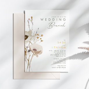 Whimsical Wildflower Wedding Brunch Invitation Kaart