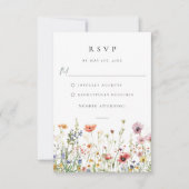 Whimsical Wildflower Wedding RSVP Card (Devant)
