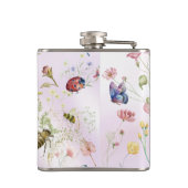 Whimsical Wildflower Wedding Vinyl Verpakte Flask Heupfles (Achterkant)