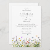 Whimsical Wildflowers Vlinders bruiloft Kaart (Voorkant / Achterkant)