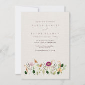 Whimsical Wildflowers Wedding Invitation Kaart (Voorkant)