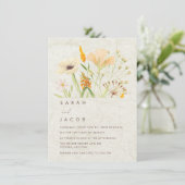Whimsical Wildflowers Wedding Kaart (Staand voorkant)