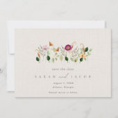 Whimsical Wildflowers Wedding Save The Date (Voorkant)