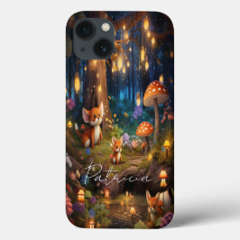 Whimsical Wildlife - Leuke Dierenvossen Paddestoel iPhone 13 Hoesje