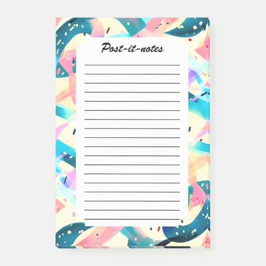 Whimsical Wind Retro Abstract Lint Post-it® Notes (Voorkant)