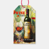 Whimsical Wine Art Merry Christmas Cadeaulabel (Voorkant)