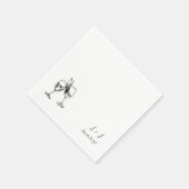 Whimsical Wine Glasses Cocktail Initialen bruiloft Servet (Hoek)