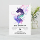 Whimsical Wings and Scales Dragon Verjaardag Kaart (Staand voorkant)