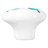 Whimsical Wings: Argyle Blues Keramische Knop (Zijkant)