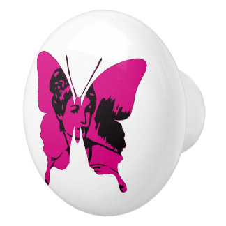Whimsical Wings: Cameo Pink Keramische Knop