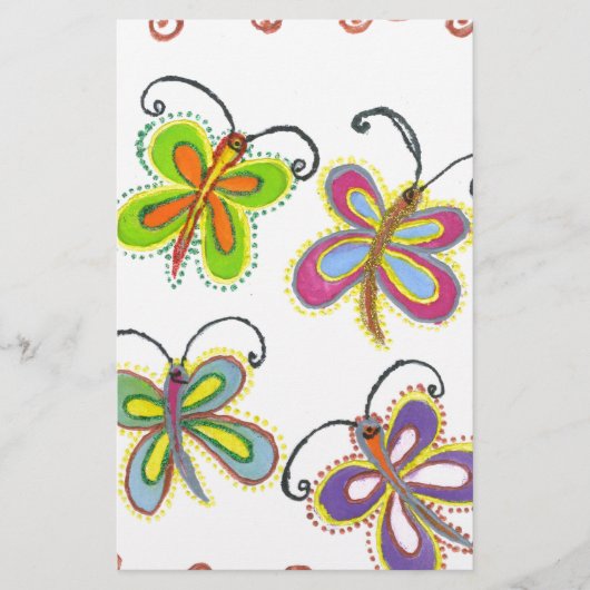 Whimsical Wings: Verbluffend vlinder-thema ontwerp Briefpapier (Voorkant)