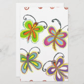 Whimsical Wings: Verbluffend vlinder-thema ontwerp Briefpapier (Voorkant / Achterkant)