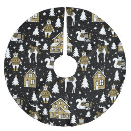Whimsical Winter Animal Town Kerstboom Rok