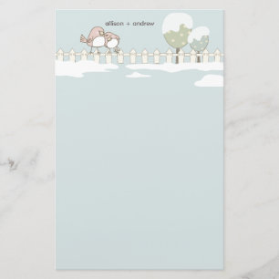 Whimsical Winter Bruiloft Dank u Letterhead Briefpapier
