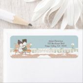 Whimsical Winter Bruiloft retour adreslabel Etiket (Insitu)