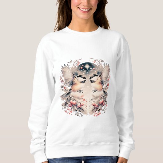 Whimsical Winter Chickadees Sweatshirt (Voorkant)