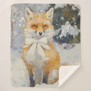 Whimsical Winter Fox Schattigee Kwekerij Baby Kind Sherpa Deken
