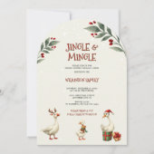 Whimsical Winter Goose Christmas Jingle Party Kaart (Voorkant)