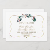 Whimsical Winter Heilige Berries redt de datum Save The Date (Voorkant / Achterkant)