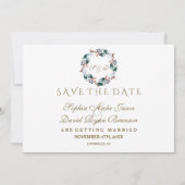 Whimsical Winter Heilige Berries redt de datum Save The Date (Achterkant)