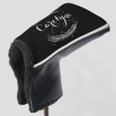 Whimsical Winter Krans Zwart Gepersonaliseerd I Golfheadcover (3/4 voorkant)