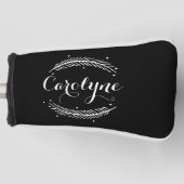 Whimsical Winter Krans Zwart Gepersonaliseerd I Golfheadcover (Voorkant)