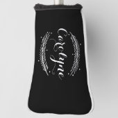 Whimsical Winter Krans Zwart Gepersonaliseerd I Golfheadcover (Draai 90)