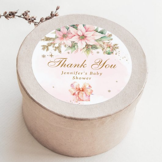 Whimsical Winter meisje baby shower bedankt Ronde Sticker