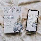 Whimsical Winter Nederland Eerste Verjaardagsfeest Kaart