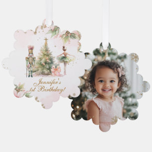 Whimsical Winter Onederland gouden folie sneeuwvlo Ornament Kaart