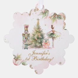 Whimsical Winter Onederland gouden folie sneeuwvlo Ornament Kaart