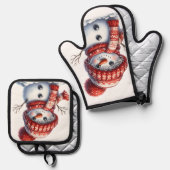 Whimsical Winter Ovenwant & Pannenlap Set (Voorkant / Achterkant)