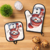 Whimsical Winter Ovenwant & Pannenlap Set (Top down)