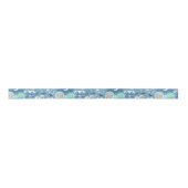 Whimsical Winter Scene in Blues 1,5-inch breedbeel Lint (Voorkant)