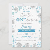 Whimsical Winter Snowflake Anniversaire Invitation (Devant)