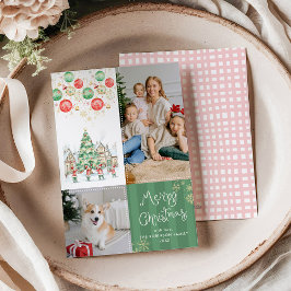 Whimsical Winter Village Merry Christmas 2 Foto Feestdagenkaart