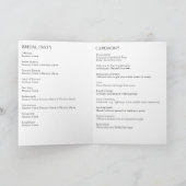 Whimsical wit op zwart bloeiend huwelijksprogramma programma (Binnen)