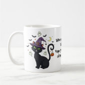 Whimsical Witch Cat Mok cadeau voor Halloween (Links)