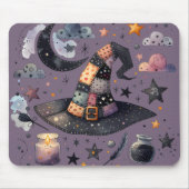 Whimsical Witch Pet en hemelse magie Muismat (Voorkant)