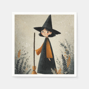 Whimsical Witch Waterverf Halloween Servet