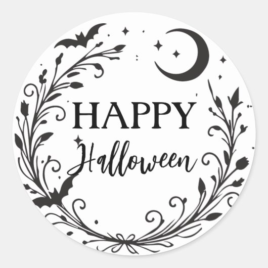 Whimsical Witchy Wiccan Kruid Magic Halloween Ronde Sticker (Voorkant)