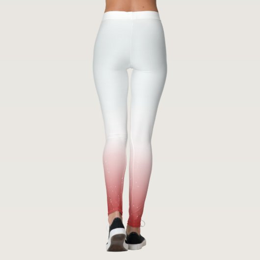 Whimsical Witte en Rode Kerstmis Leggings (Achterkant)