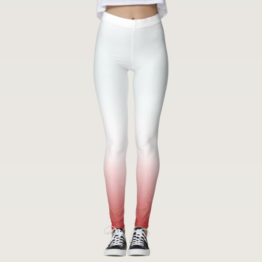 Whimsical Witte en Rode Kerstmis Leggings (Voorkant)