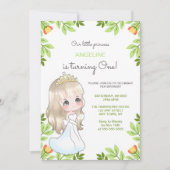 Whimsical Witte Jurk Prinses Bloemen Verjaardag Kaart (Voorkant)