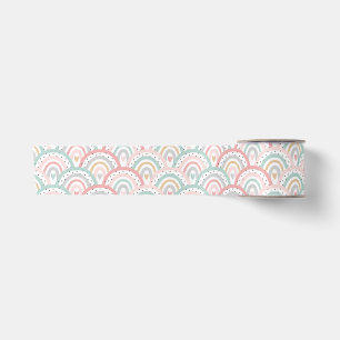 Whimsical Witte regenbogen en harten pastel Lint