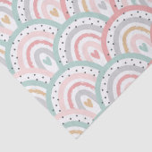 Whimsical Witte regenbogen en harten pastel Tissuepapier (Detail)
