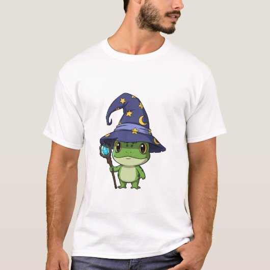 Whimsical Wizard Frog Character T-shirt (Voorkant)